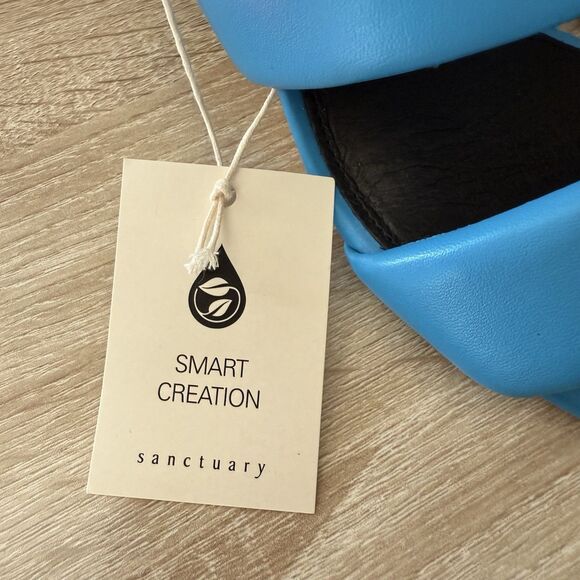 Sanctuary Women's Likely Square Toe Slip On Leather Sandal Size 8.5 M BLUE WIRE - Picture 16 of 16